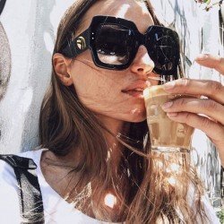 HBK New Sunglasses -Women Square Oversized Sunglasses Women Fashion Sun Glasses Lady Brand Designer Vintage Shades Gafas Oculos 