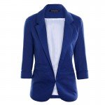 HDY Haoduoyi 2018 Spring Slim Fit Blazer Women Formal Jackets Office Work Open Front Notched Blazer Black Ladies Blazer  