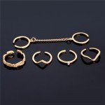H:HYDE 6pcs/lot Unique adjustable Ring Set Punk style Gold Color Knuckle Rings for women midi Finger Knuckle rings Ring Set 