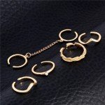 H:HYDE 6pcs/lot Unique adjustable Ring Set Punk style Gold Color Knuckle Rings for women midi Finger Knuckle rings Ring Set 