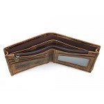 HRS Men's Genuine Leather RFID Blocking Vintage, Brown, Size 4.5(L) 3.7(H) inch