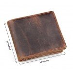 HRS Men's Genuine Leather RFID Blocking Vintage, Brown, Size 4.5(L) 3.7(H) inch