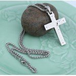HZMAN Men's Stainless Steel Jesus Christ Crucifix Cross Lord's Prayer Pendant Necklace