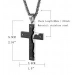 HZMAN Men's Stainless Steel Jesus Christ Crucifix Cross Lord's Prayer Pendant Necklace