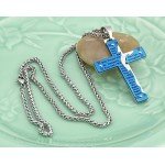 HZMAN Men's Stainless Steel Jesus Christ Crucifix Cross Lord's Prayer Pendant Necklace