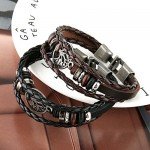 HZMAN Mix 6 Wrap Bracelets Men Women, Hemp Cords Wood Beads Ethnic Tribal Bracelets Leather Wristbands