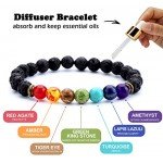 Hamoery Men Women 8mm Lava Rock 7 Chakras Diffuser Bracelet Braided Rope Natural Stone Yoga Beads Bracelet Bangle