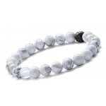 Hamoery Men Women 8mm Tiger Eye Stone Beads Bracelet Elastic Natural Stone Yoga Bracelet Bangle