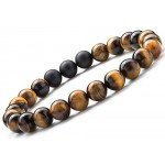 Hamoery Men Women 8mm Tiger Eye Stone Beads Bracelet Elastic Natural Stone Yoga Bracelet Bangle