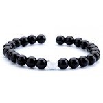 Hamoery Men Women 8mm Tiger Eye Stone Beads Bracelet Elastic Natural Stone Yoga Bracelet Bangle