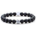 Hamoery Men Women 8mm Tiger Eye Stone Beads Bracelet Elastic Natural Stone Yoga Bracelet Bangle