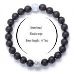 Hamoery Men Women 8mm Tiger Eye Stone Beads Bracelet Elastic Natural Stone Yoga Bracelet Bangle