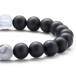 Hamoery Men Women 8mm Tiger Eye Stone Beads Bracelet Elastic Natural Stone Yoga Bracelet Bangle