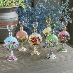 H&D Women's Fashion Glass Refillable Perfume Bottle Empty Container Essentiol Oil Bottle Wedding Home Decor X'mas Gift(6 styles)