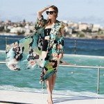 Haoricu Women Cardigan, Womens Open Front Floral Print Chiffon Loose Shawl Kimono Cover up Shirt