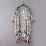 Haoricu Women Cardigan, Womens Open Front Floral Print Chiffon Loose Shawl Kimono Cover up Shirt