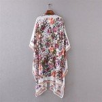 Haoricu Women Cardigan, Womens Open Front Floral Print Chiffon Loose Shawl Kimono Cover up Shirt