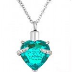 Heart Cremation Urn Necklace for Ashes Urn Jewelry Memorial Pendant with Fill Kit and Gift Box - Always on my mind forever in my heart