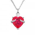 Heart Cremation Urn Necklace for Ashes Urn Jewelry Memorial Pendant with Fill Kit and Gift Box - Always on my mind forever in my heart