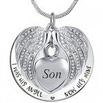 Heart Cremation Urn Necklace for Ashes Urn Jewelry Memorial Pendant with Fill Kit and Gift Box - Always on my mind forever in my heart