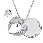 Heart Cremation Urn Necklace for Ashes Urn Jewelry Memorial Pendant with Fill Kit and Gift Box - Always on my mind forever in my heart