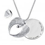 Heart Cremation Urn Necklace for Ashes Urn Jewelry Memorial Pendant with Fill Kit and Gift Box - Always on my mind forever in my heart