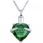 Heart Cremation Urn Necklace for Ashes Urn Jewelry Memorial Pendant with Fill Kit and Gift Box - Always on my mind forever in my heart