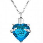 Heart Cremation Urn Necklace for Ashes Urn Jewelry Memorial Pendant with Fill Kit and Gift Box - Always on my mind forever in my heart