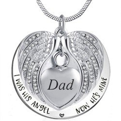 Heart Cremation Urn Necklace for Ashes Urn Jewelry Memorial Pendant with Fill Kit and Gift Box - Always on my mind forever in my heart