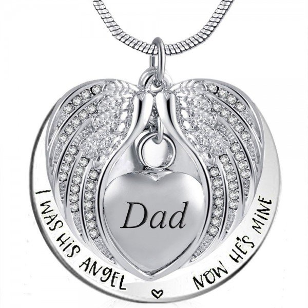 Heart Cremation Urn Necklace for Ashes Urn Jewelry Memorial Pendant with Fill Kit and Gift Box - Always on my mind forever in my heart