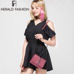 Herald Fashion Leaves Decorated Mini Flap Bag Suede PU Leather Small Women Shoulder Bag Chain Messenger Bag Autumn New Arrival