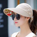 HindaWi Sun Hats for Women Wide Brim Sun Hat UV Protection Caps Floppy Beach Packable Visor