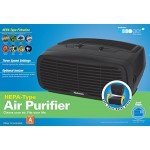 Holmes Small Room 3-Speed HEPA-Type Air Purifier with Optional Ionizer, Black