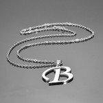 HooAMI Mens Womens Name Initial Letter Pendant Necklace, 22 inch Chain, 26 Alphabet Letters