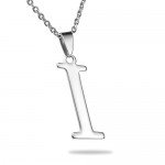 HooAMI Mens Womens Name Initial Letter Pendant Necklace, 22 inch Chain, 26 Alphabet Letters