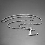 HooAMI Mens Womens Name Initial Letter Pendant Necklace, 22 inch Chain, 26 Alphabet Letters