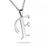 HooAMI Mens Womens Name Initial Letter Pendant Necklace, 22 inch Chain, 26 Alphabet Letters