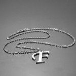 HooAMI Mens Womens Name Initial Letter Pendant Necklace, 22 inch Chain, 26 Alphabet Letters