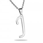 HooAMI Mens Womens Name Initial Letter Pendant Necklace, 22 inch Chain, 26 Alphabet Letters