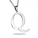 HooAMI Mens Womens Name Initial Letter Pendant Necklace, 22 inch Chain, 26 Alphabet Letters