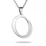 HooAMI Mens Womens Name Initial Letter Pendant Necklace, 22 inch Chain, 26 Alphabet Letters
