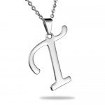 HooAMI Mens Womens Name Initial Letter Pendant Necklace, 22 inch Chain, 26 Alphabet Letters