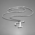 HooAMI Mens Womens Name Initial Letter Pendant Necklace, 22 inch Chain, 26 Alphabet Letters
