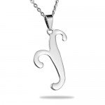 HooAMI Mens Womens Name Initial Letter Pendant Necklace, 22 inch Chain, 26 Alphabet Letters
