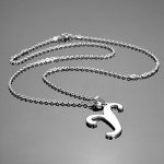 HooAMI Mens Womens Name Initial Letter Pendant Necklace, 22 inch Chain, 26 Alphabet Letters