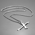 HooAMI Mens Womens Name Initial Letter Pendant Necklace, 22 inch Chain, 26 Alphabet Letters