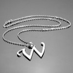 HooAMI Mens Womens Name Initial Letter Pendant Necklace, 22 inch Chain, 26 Alphabet Letters