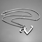 HooAMI Mens Womens Name Initial Letter Pendant Necklace, 22 inch Chain, 26 Alphabet Letters