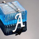 HooAMI Mens Womens Name Initial Letter Pendant Necklace, 22 inch Chain, 26 Alphabet Letters