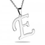 HooAMI Mens Womens Name Initial Letter Pendant Necklace, 22 inch Chain, 26 Alphabet Letters